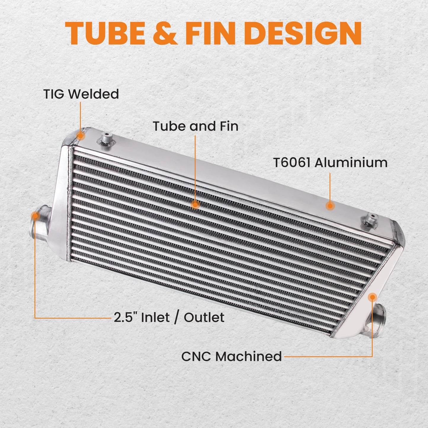 600x300x76 2.5" Intercooler Pipe ALLOY UNIVERSAL TURBO HARD PIPE 3" Thickness
