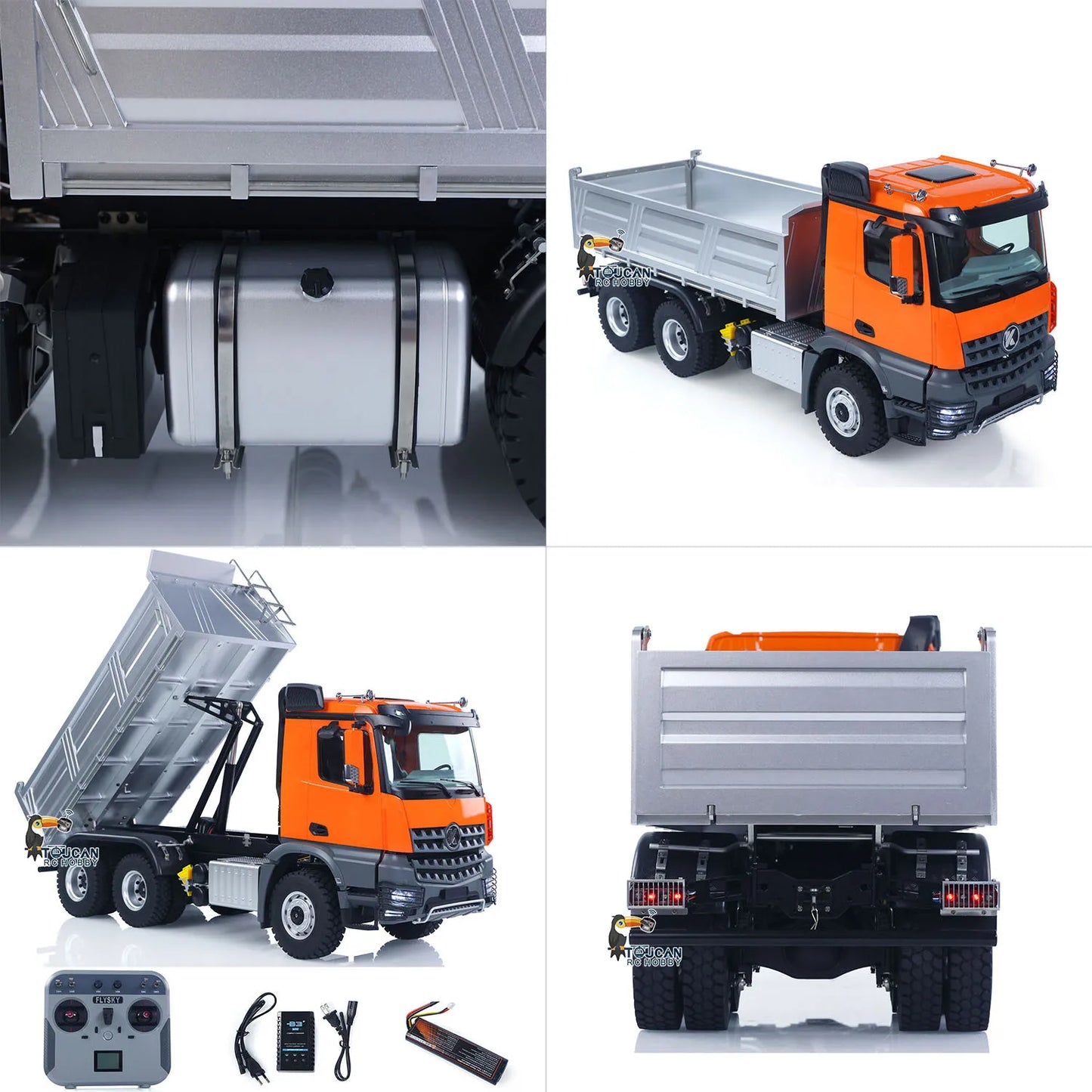 1/14 RTR New 2.4G RC Electric Lifting Dumper 5702 Model 6×6 Remote Control Tipper Lifting Rod Vehicle Sound Light Motor Car Toy