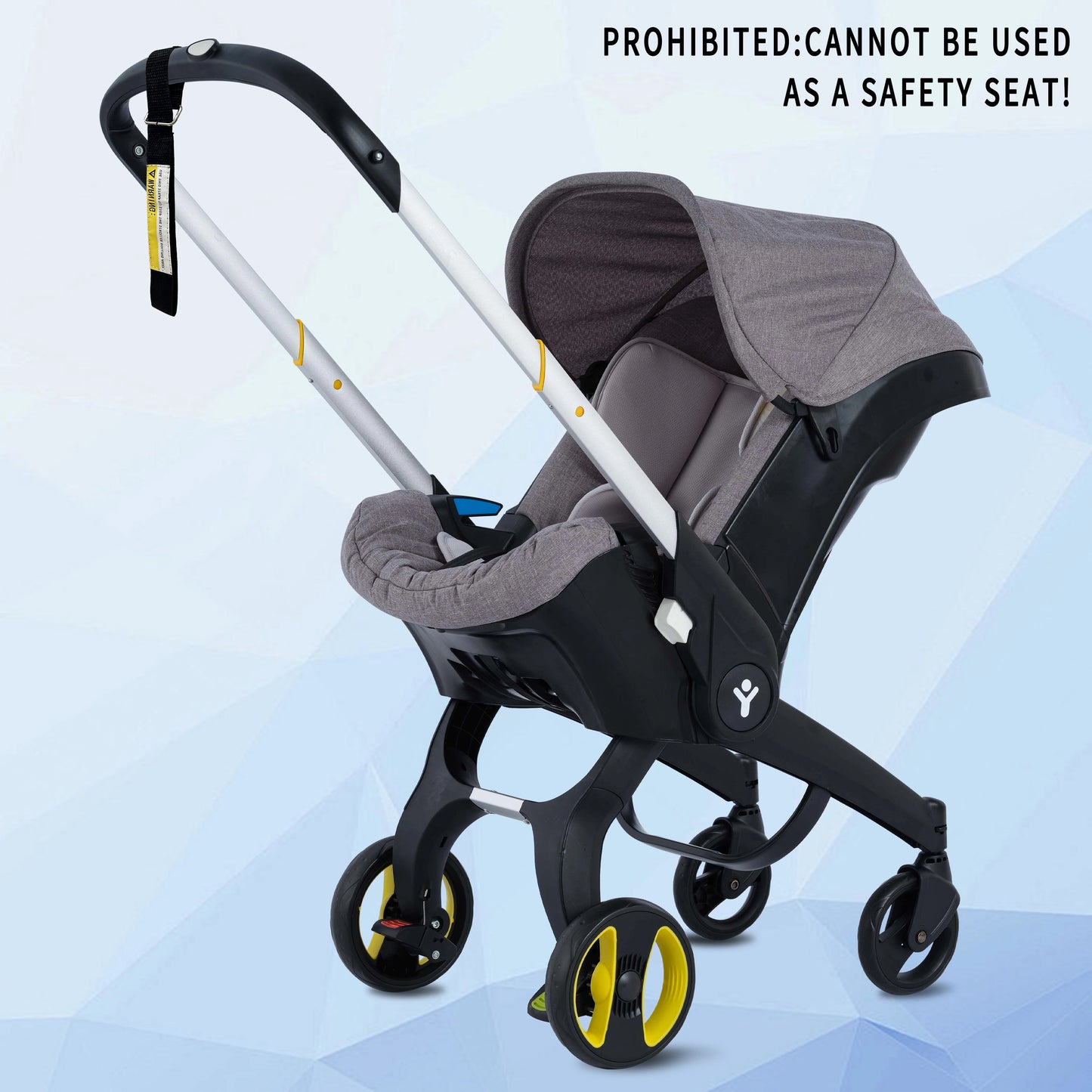 Foldable baby stroller, metal frame, adjustable handle direction, with sunshade, very suitable for outdoor shopping