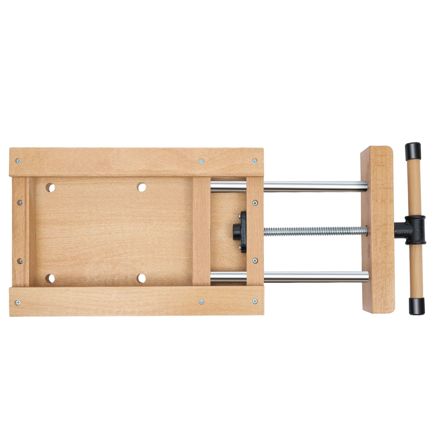Heavy-Duty Workbench Heavy-Duty Beech Wood Vise Workbench W/ Quick Release,G-Shape Clamps&Limit Blocks for Woodworking Projects