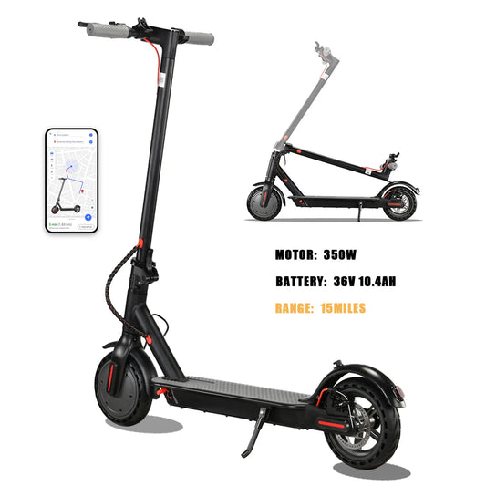 Lightweight Commuter Electric Scooter for Adults with Explosion Proof Tires Dual Brake System and APP Support