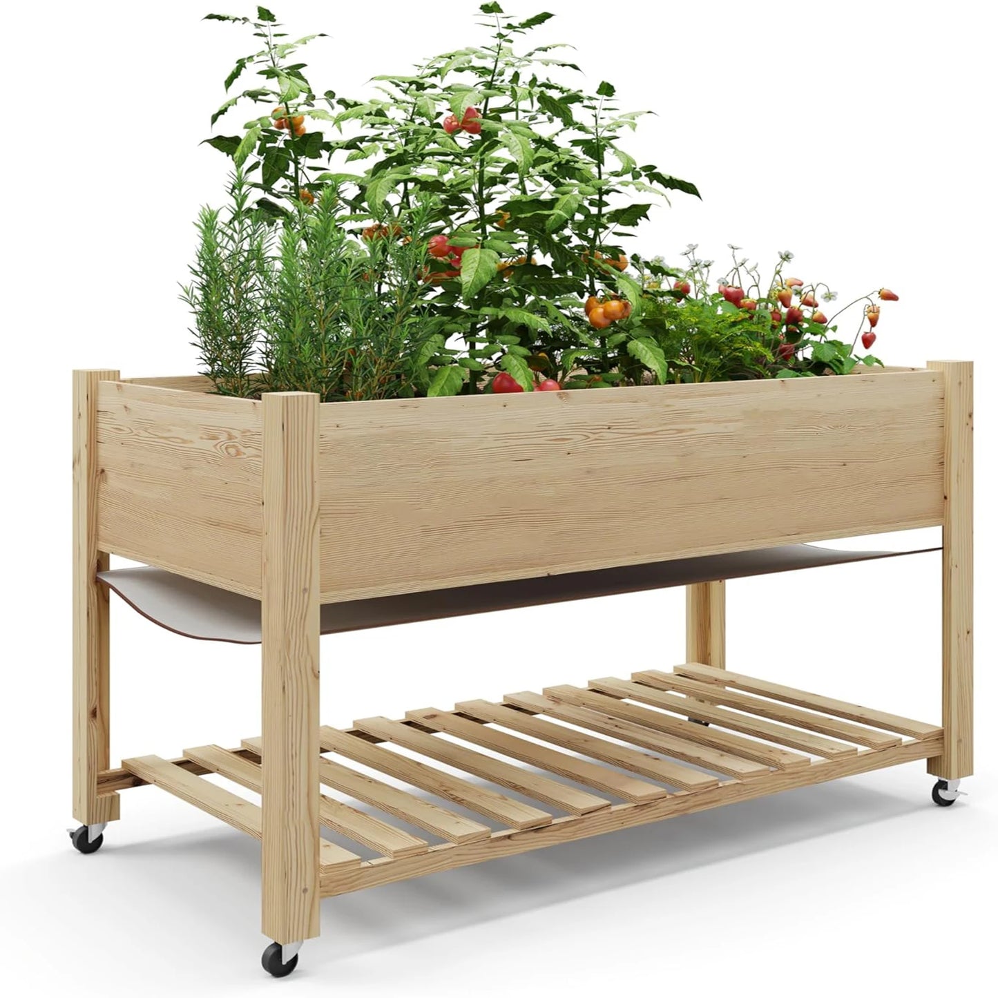 Wooden Raised Garden Bed with Legs,Elevated Raised Planter Box Outdoor for Growing Vegetables follower Sturdy Raised Garden Bed