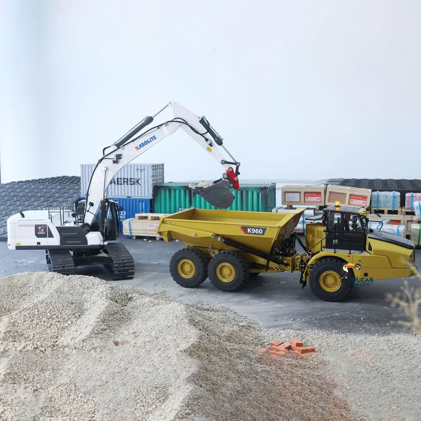 US Stock 1/18 Kabolite K961 100S RC Hydraulic Excavator HUINA Upgraded K336GC Digger Construction Vehicle Toy for Adults