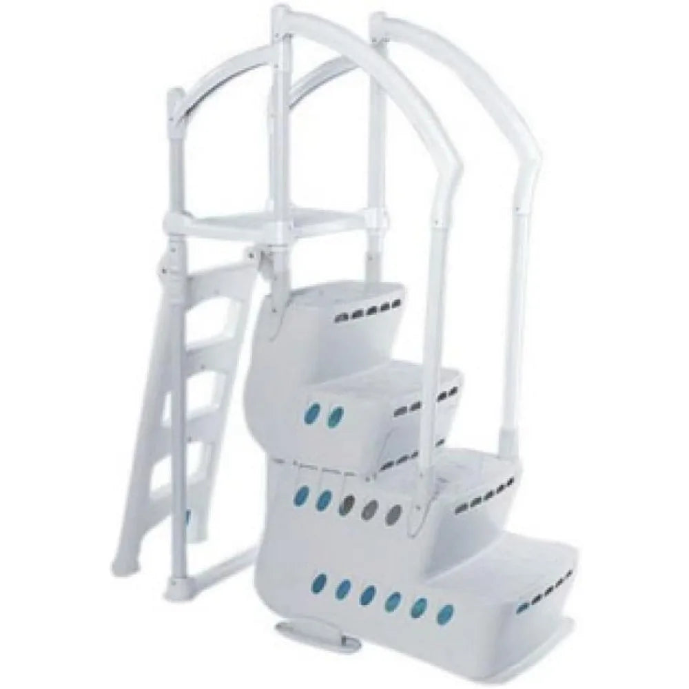 Above Ground Pool Step & Ladder System | Suitable for Swimming Pools Without A Deck | Steps Measure 42" H x 25" W x 36" D | Ladd