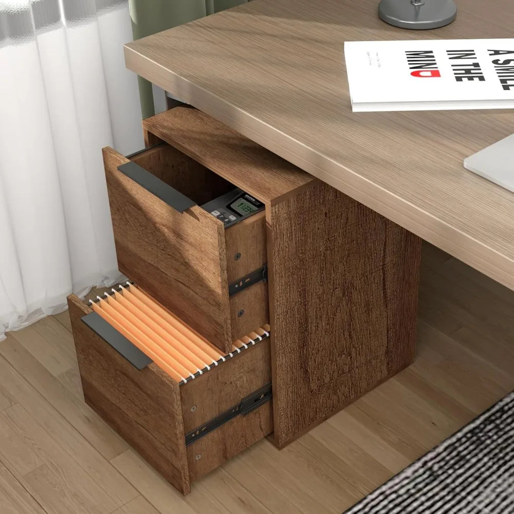 Wood File Cabinet,2 Drawer Filing Cabinets for Home Office,Vertical File Cabinets with Handle for Letter Size