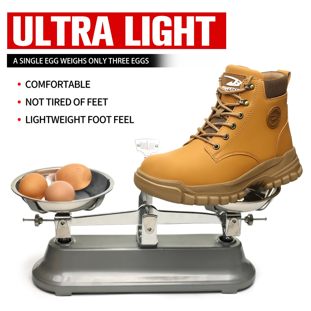 High Top PU Safety Shoes With Metal Toe Cap Breathable