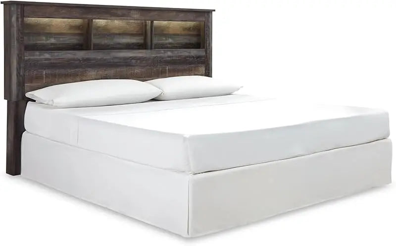 Drystan Rustic Panel Headboard ONLY with USB Charging Stations, Twin, Brown