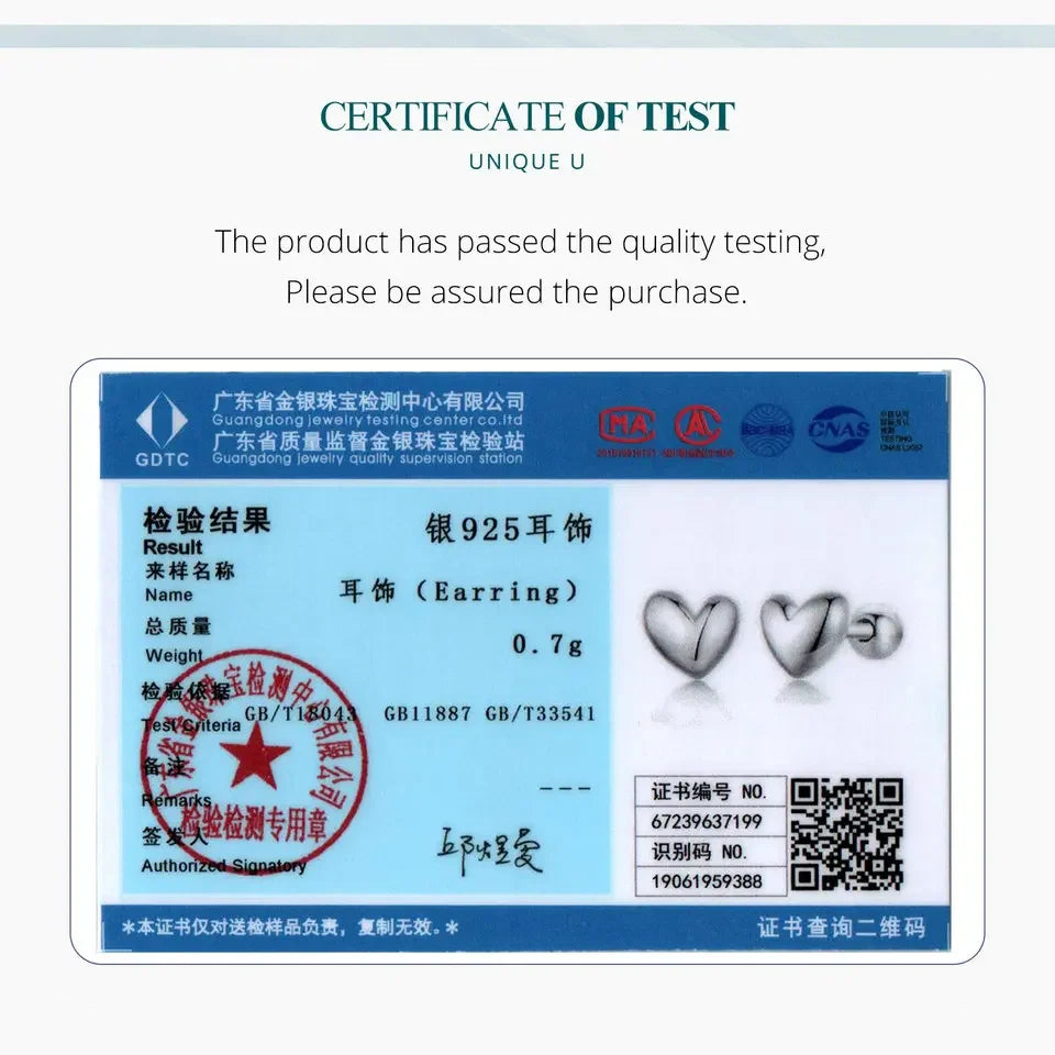 925 Sterling Silver Mini Heart Stud Earrings Platinum Plated Simple Earrings for Women Sweet Fine Jewelry Gift