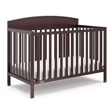 5-in-1 Convertible Crib (Pebble Gray) – Gold Certified, Converts from Baby Crib to Toddler Bed, Daybed and Full