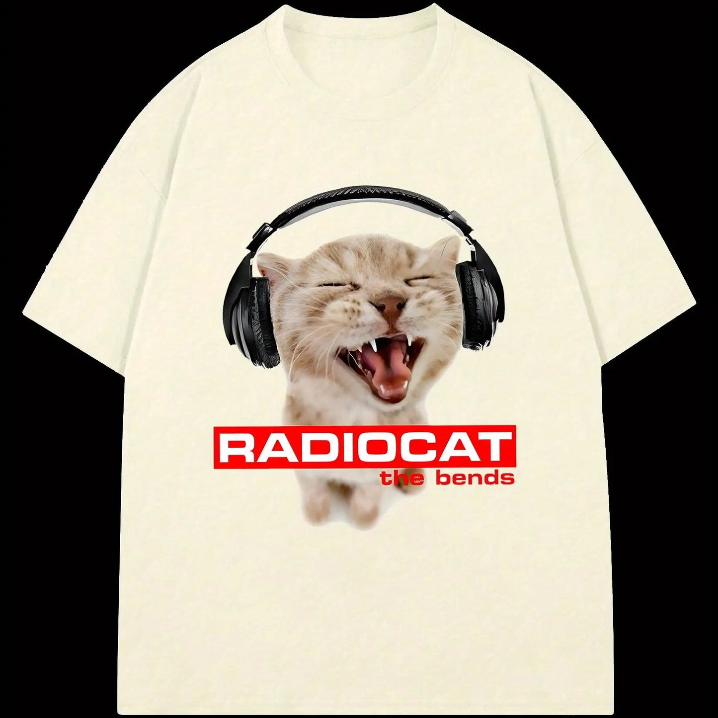 2025 Rare!! Radiohead Cat Album Cover T-shirt The Bends Concert Shirt Fan Gift Men's Top T-shirt Fashion Clothing Tee