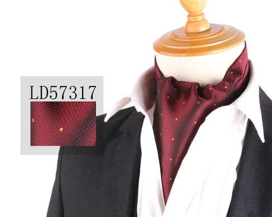 Jacquard Floral Paisley Cashew Tie Wedding Formal Cravat Ascot Scrunch Self British Gentleman Polyester Neck Tie For Men Luxury