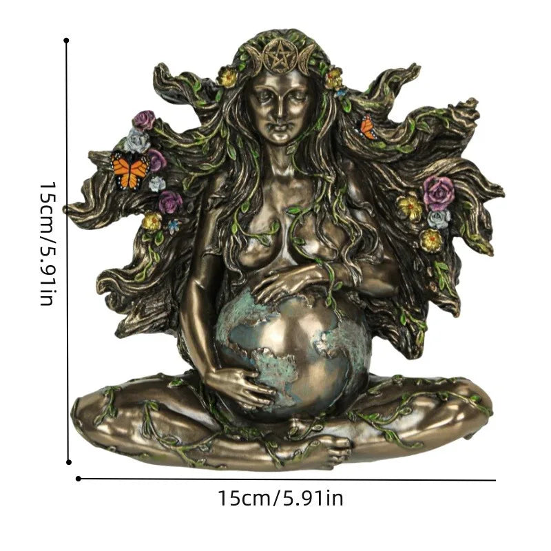 Earth Mother Gaia Statue Resin Handicraft Decoration, Home Bedroom Bedside Living Room Coffee Table Entrance Bookcase Decoration
