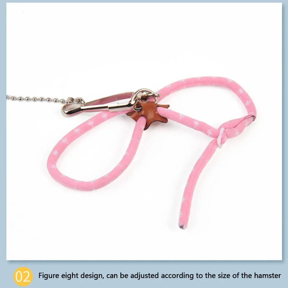 Small animal pet Leash Adjustable Soft set bird Mouse hamster Ferret pigskin strap bite resistant leash Guinea Pig accessories