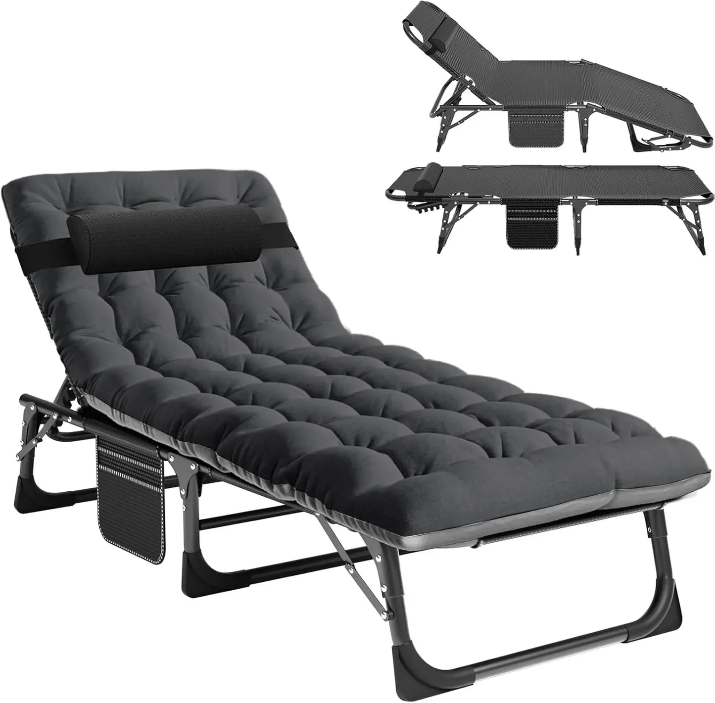 Folding Bed with Mattress, Cot Size Foldable Guest Beds, Hideaway Cot for Adults, Portable Fold up Bed with Adjustable Positions