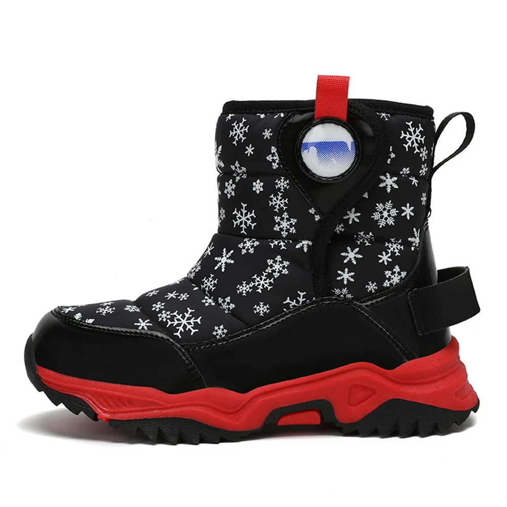Waterproof Fur Lined Winter Snow Boots For Kids Warm Cozy