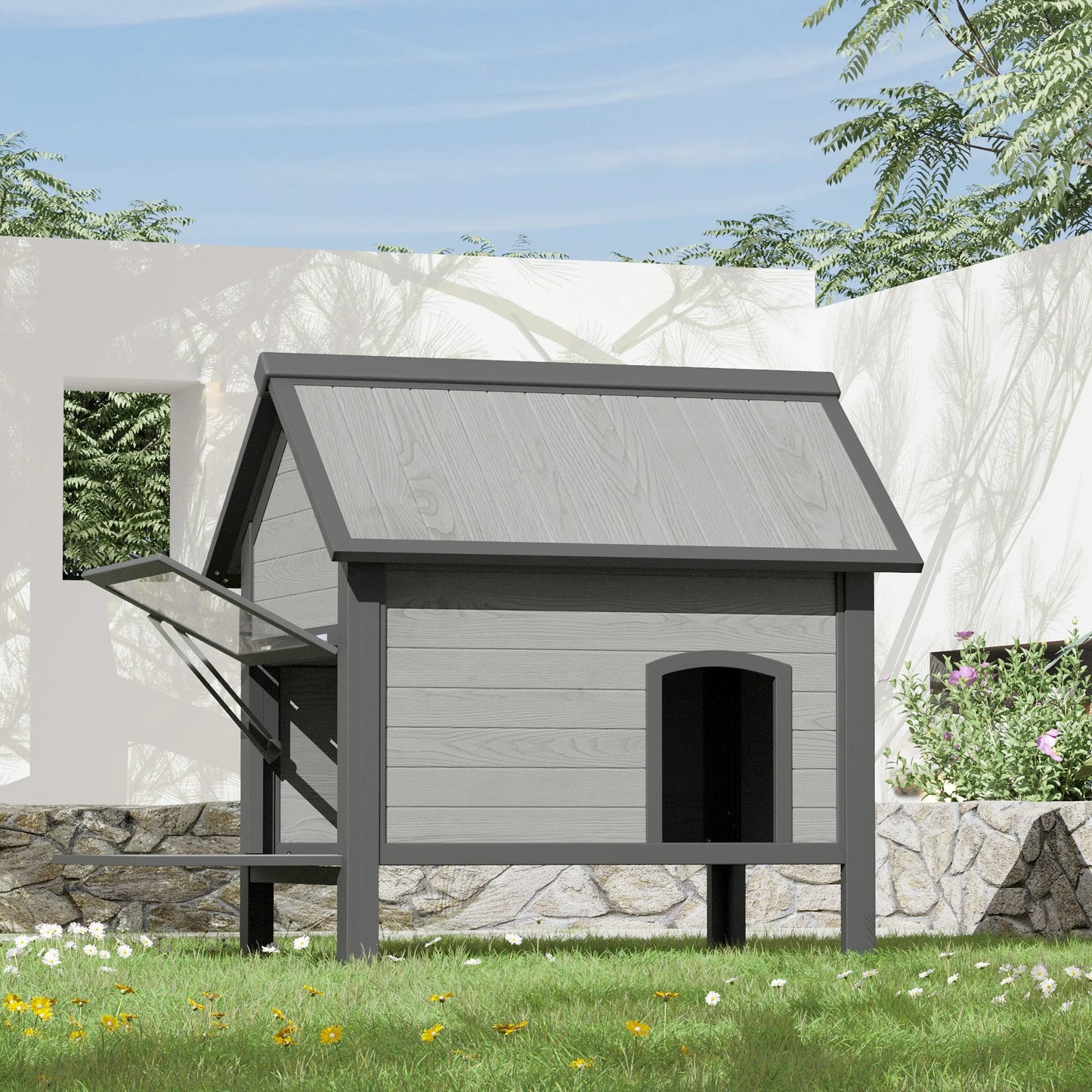 HDPE Indoor Outdoor Cat House, Weatherproof, Feral Cat Shelter for Multiple Cats, Outdoor HDPE Sheet Cat and Rabbit House