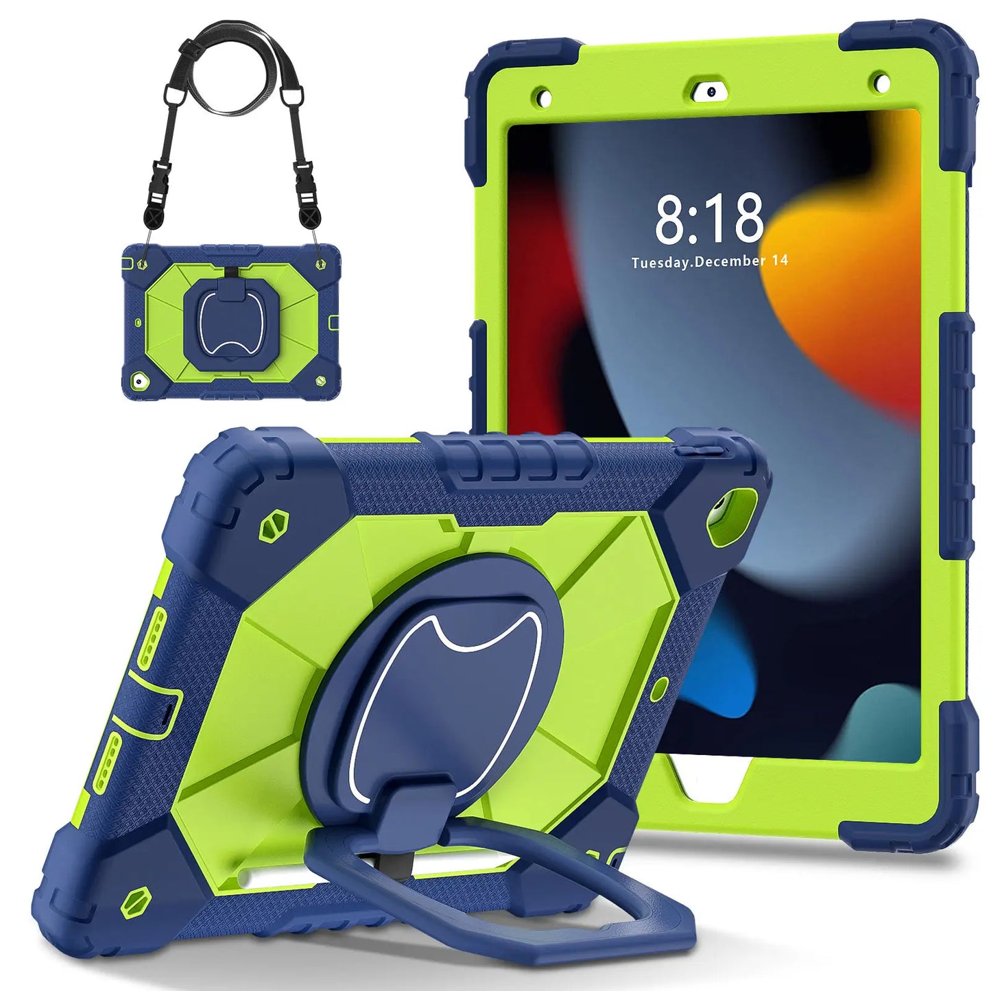 for iPad 5th/6th/7th/8th/9th/10th 2022 Air 4/5 Pro 11 Pro 9.7 Case with Pencil Holder with 360 Rotating Foldable Stand Cover