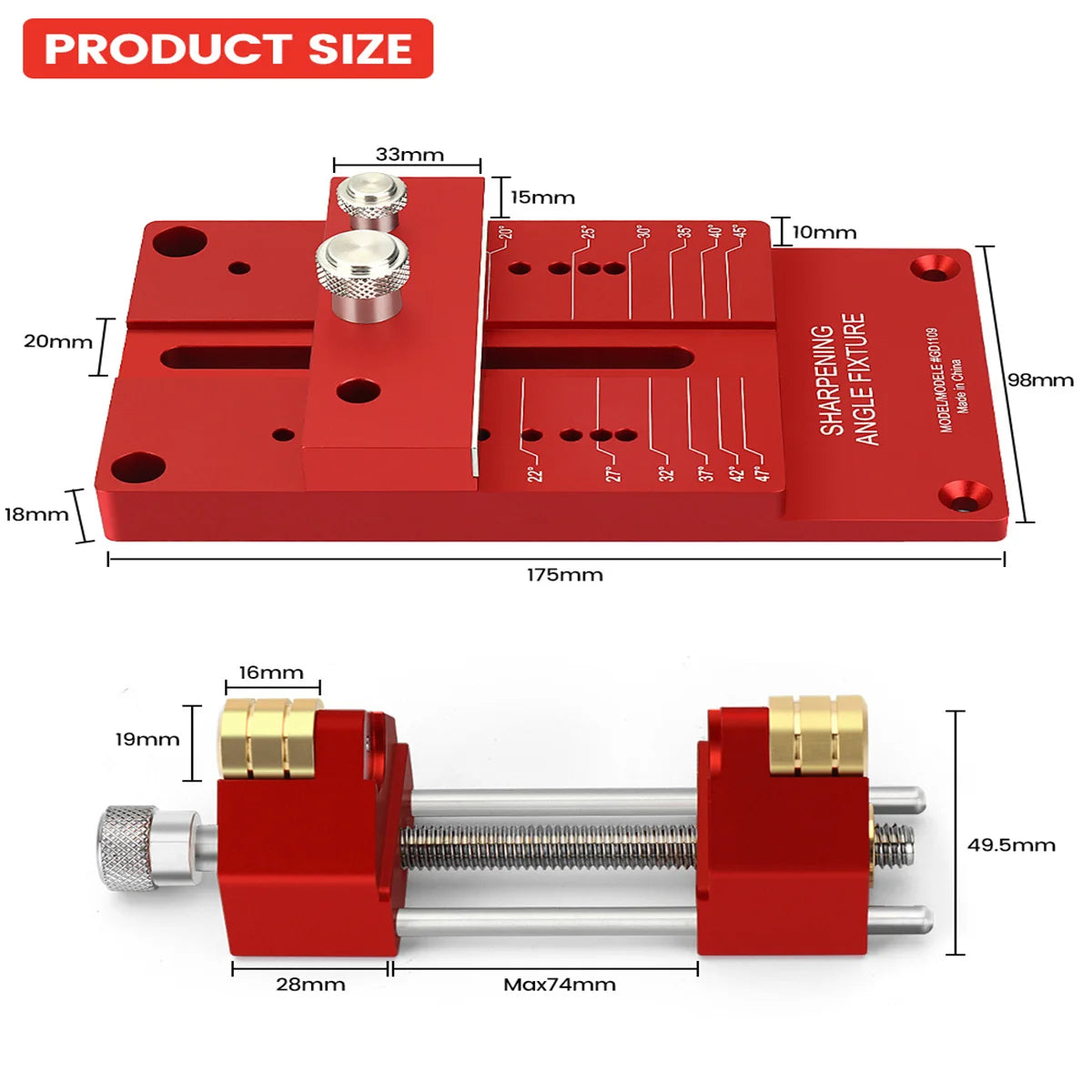 GD1109 Sharpening System Two Types Honing Guide Sharpening Holder Angle Fixture Angle Gauge for Woodworking Chisel