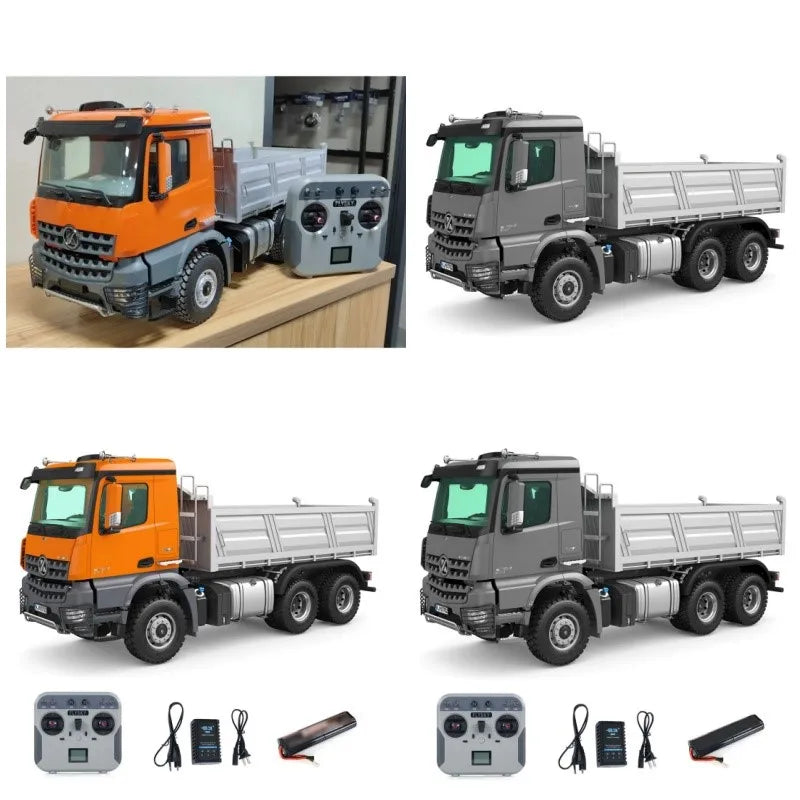 US Stock 6*6 New Kabolite 5702 RC Dump Truck RTR 1/14 Remote Control Vehicle Dumper Tipper Car Light Sound Model Toy for Adult