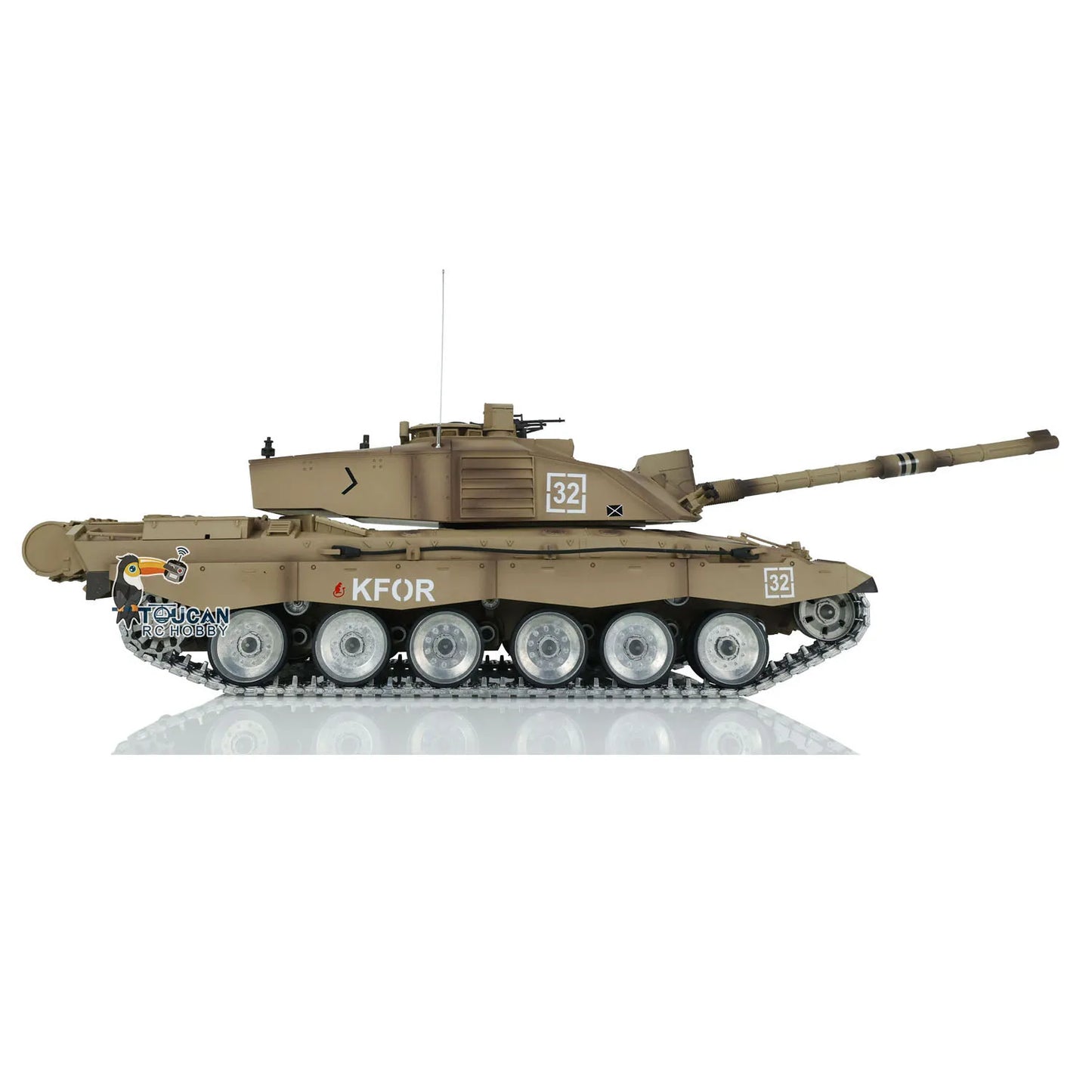 US Stock Heng Long 1/16 7.0 Customized Challenger II RC Tank 360° Turret Metal Tracks British Main Battle Tank 3908 Panzer Toy