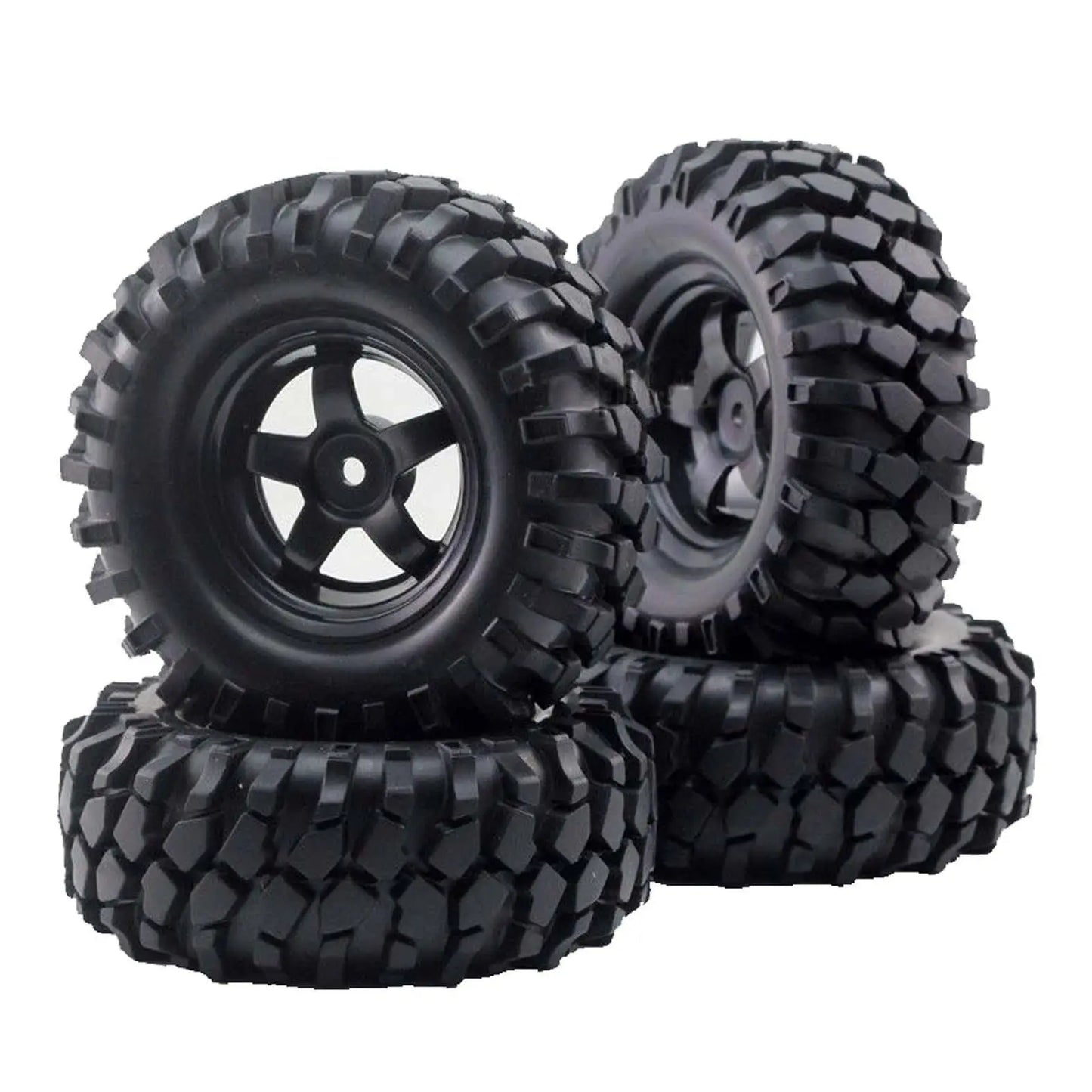 12mm Hex Hub Wheel Rim & Tires Tyre for 1/10 Off-Road RC Rock Buggy Truck 4pcs