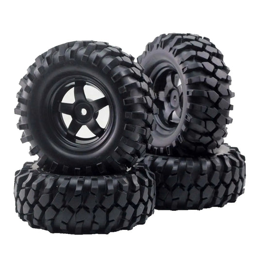 12mm Hex Hub Wheel Rim & Tires Tyre for 1/10 Off-Road RC Rock Buggy Truck 4pcs