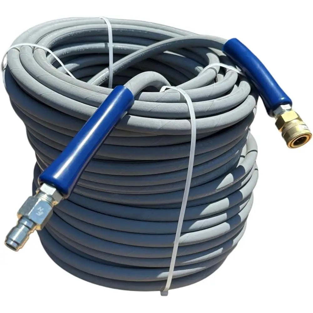 AHS295 Pressure Washer Hose 3/8" x 200' Quick Connect Non-Marking Vinyl Bend Restrictors 250°F Commercial Grade 1-Wire 4200 PSI
