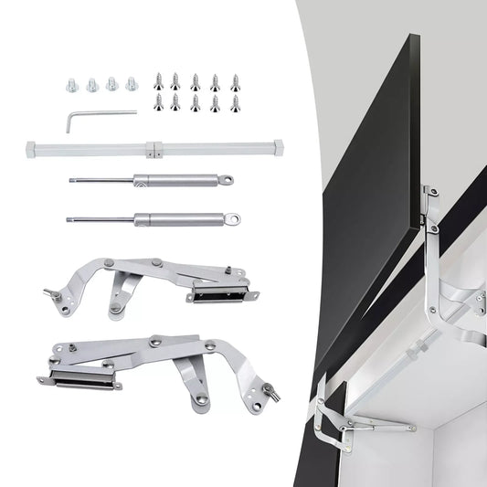 2 pcs Cabinet Door Hinges Folding Lift Up Top Vertical Swing Furniture Hardware pneumatic arm hinge