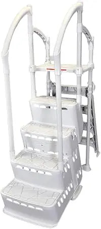 Above Ground Pool Step & Ladder System | Suitable for Swimming Pools Without A Deck | Steps Measure 42" H x 25" W x 36" D | Ladd