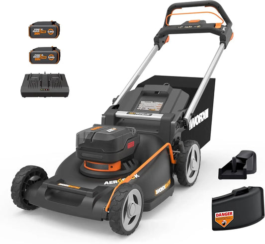 Nitro 40V 21" Cordless Lawn Mower with Aerodeck & Intellicut, Electric Mower with Variable Speed, Self-propelled Lawn Mower