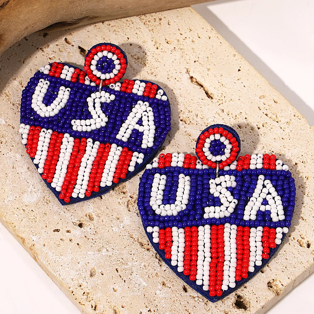 AENSOA Bohemian Starfish Seed Bead Drop Earrings Women