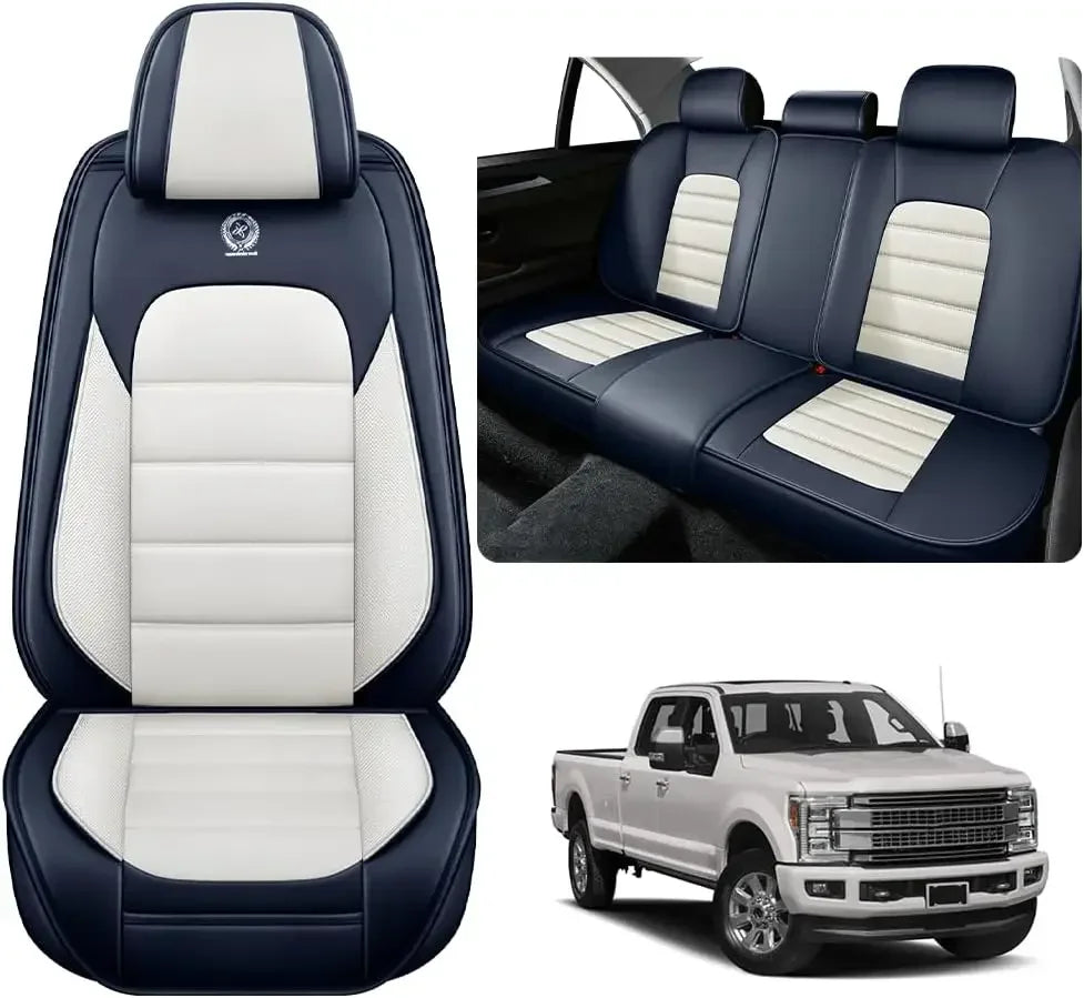 Seat Covers Fit for Toyota Tacoma 2006-2024, Waterproof Nappa Leather Full Coverage Truck Seat Cover, Muscle Sport Style Auto In