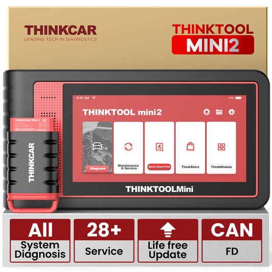 THINKTOOL MINI 2 Auto OBD2 Scanner Car Diagnostic Tool Full System Scan Tool Support Bidirectional Control ECU Coding 28 Resets