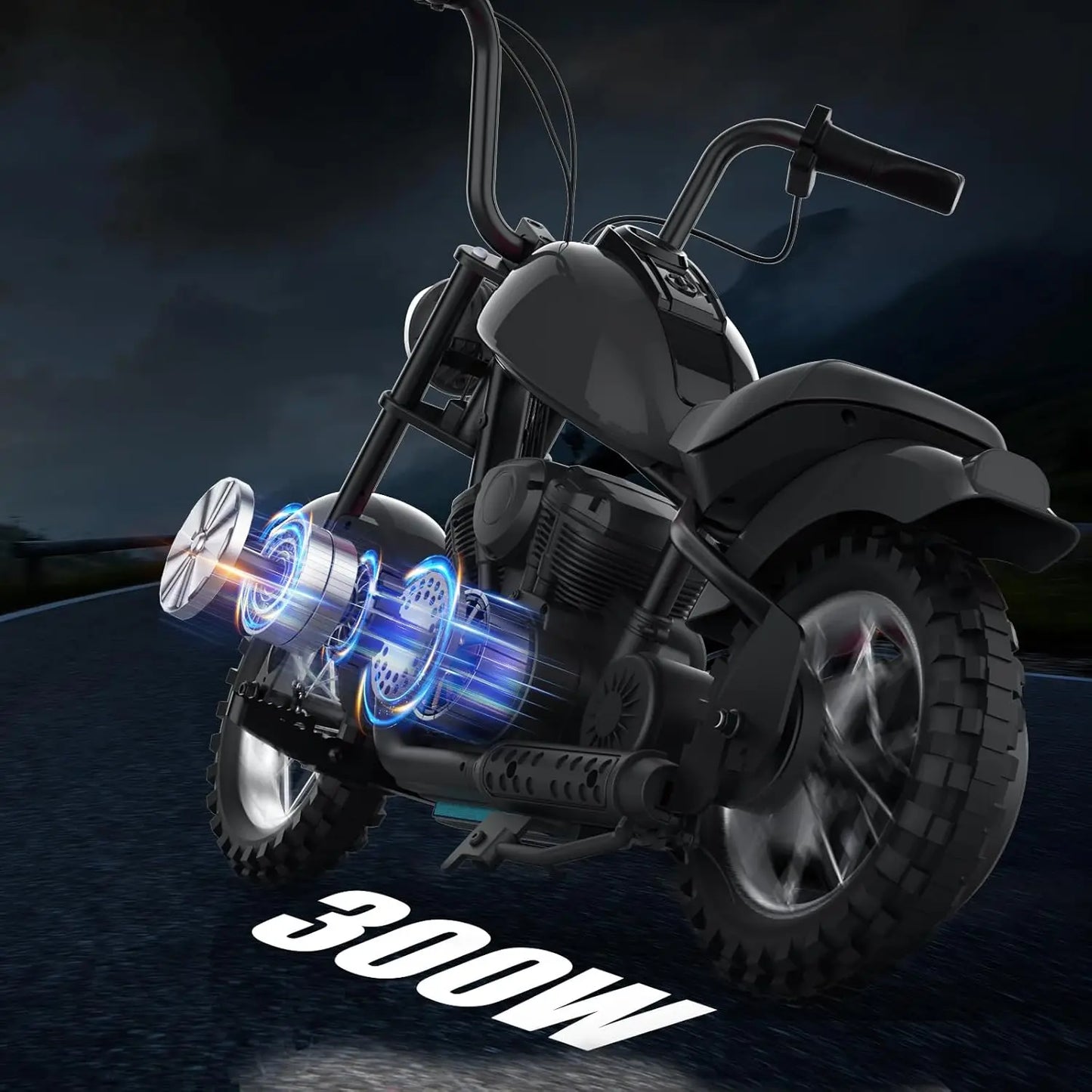 Electric Motorcycle for Kids, 24V 250W Kids Electric Dirt Bike, Two Speed Max Up to 14MPH & 60 Minutes Continuous, w/LED Light,