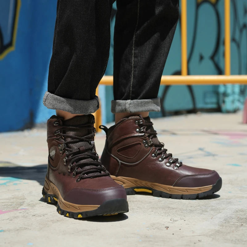 Waterproof Leather Indestructible Work Safety Boots For Men