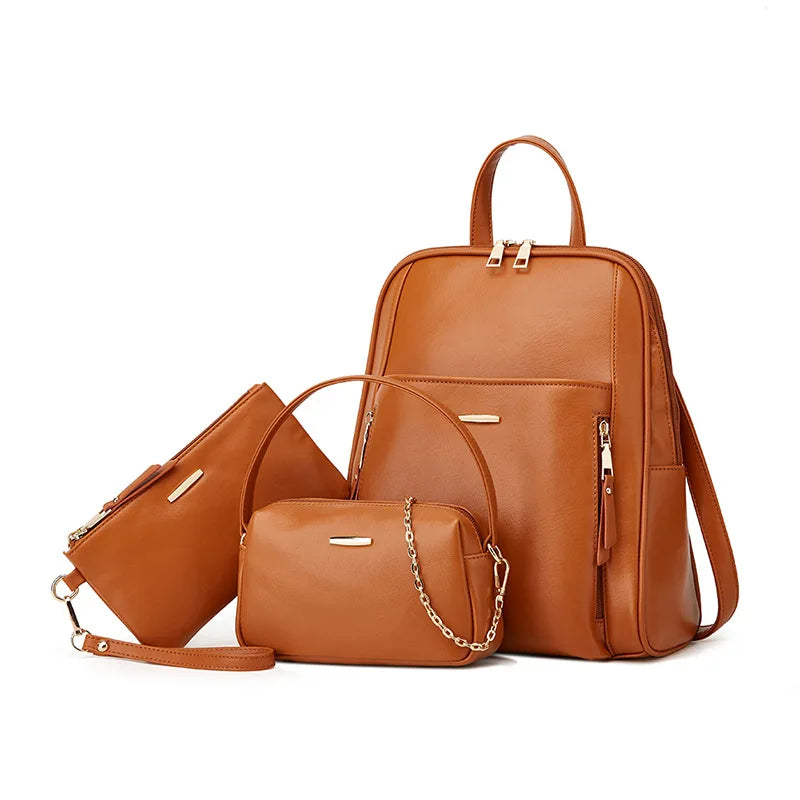 2025 New Trendy Fashion Backpack Set – Stylish Casual 3-Piece Mother & Daughter Bag