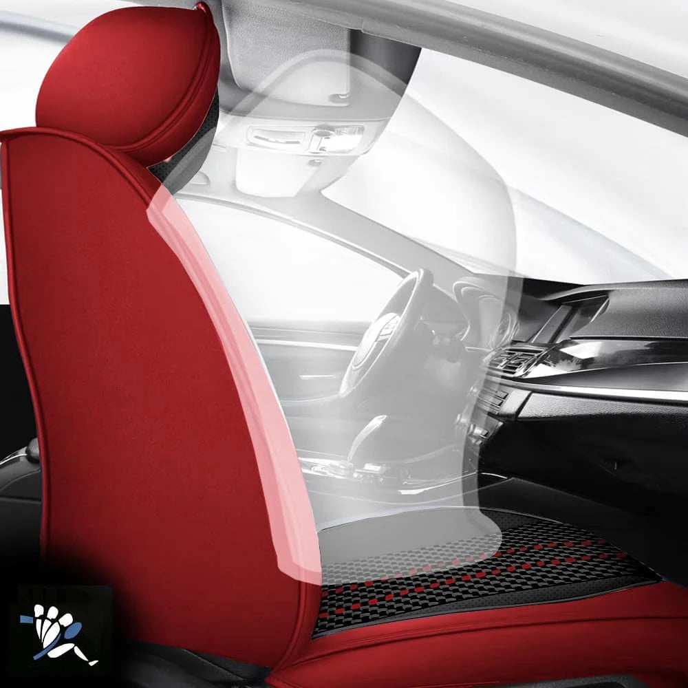 Universal car seat cover, waterproof PU leather, lined with breathable ice silk, 5-seat set for the whole car