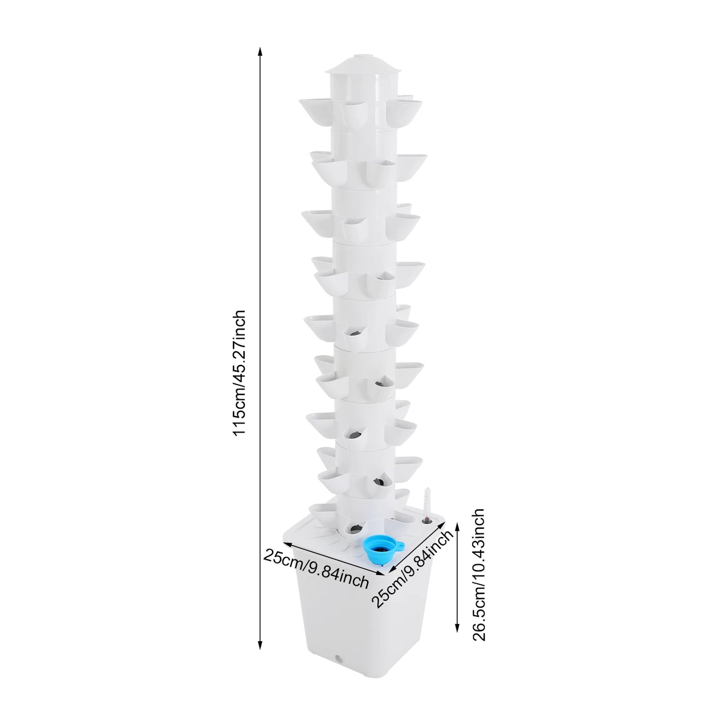 45-Holes Hydroponic Garden Vertical Tower| Hidroponia Growing System Vegetable Planter for Balcony Garden Greenhouse