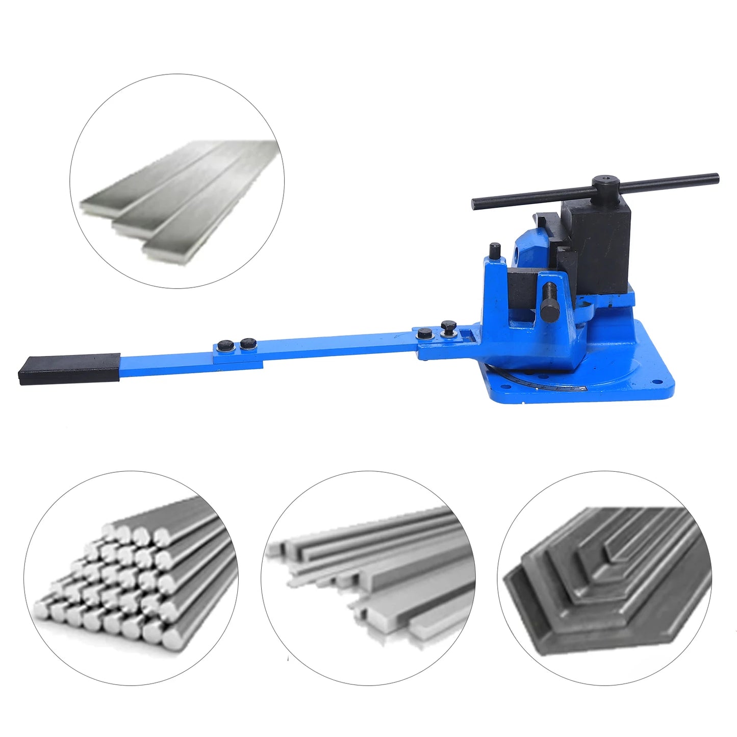 120° Angle Manual Metal Bender 100x10mm Flat Steel 20mm Round Steel Cast Iron Bending Tool for Workshop/Home Durable Efficient