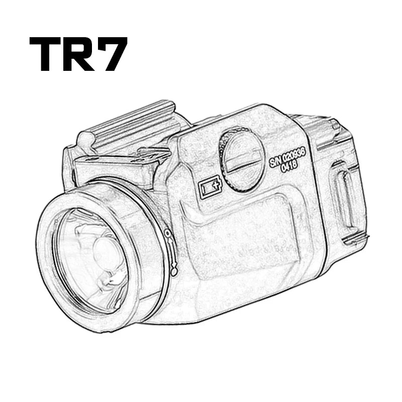 TR1/TR7/TR8 Weapon Light 1000 Lumen LED Electronic Hanging Flashlight Outdoor Shooting with Rail Locating Key Fit 20mm Rail