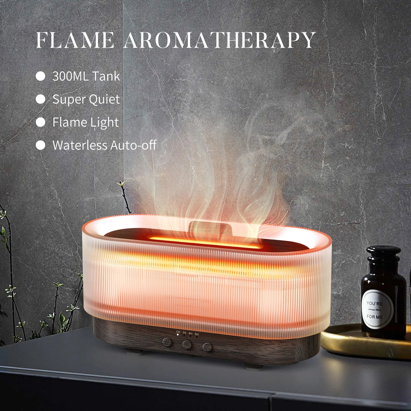 Sejoy Air Humidifier Small Size Ultrasonic Cool Mist Maker Aroma Diffuser LED Essential Oil Flame Lamp Home Appliance