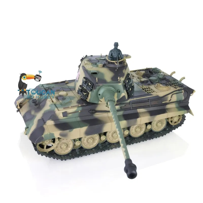 US Stock 2.4G Heng Long 1/16 RTR RC Tank 7.0 Plastic German King Tiger BB Shoots IR Battle Smoke Effect Model Toy 3888A TH17517