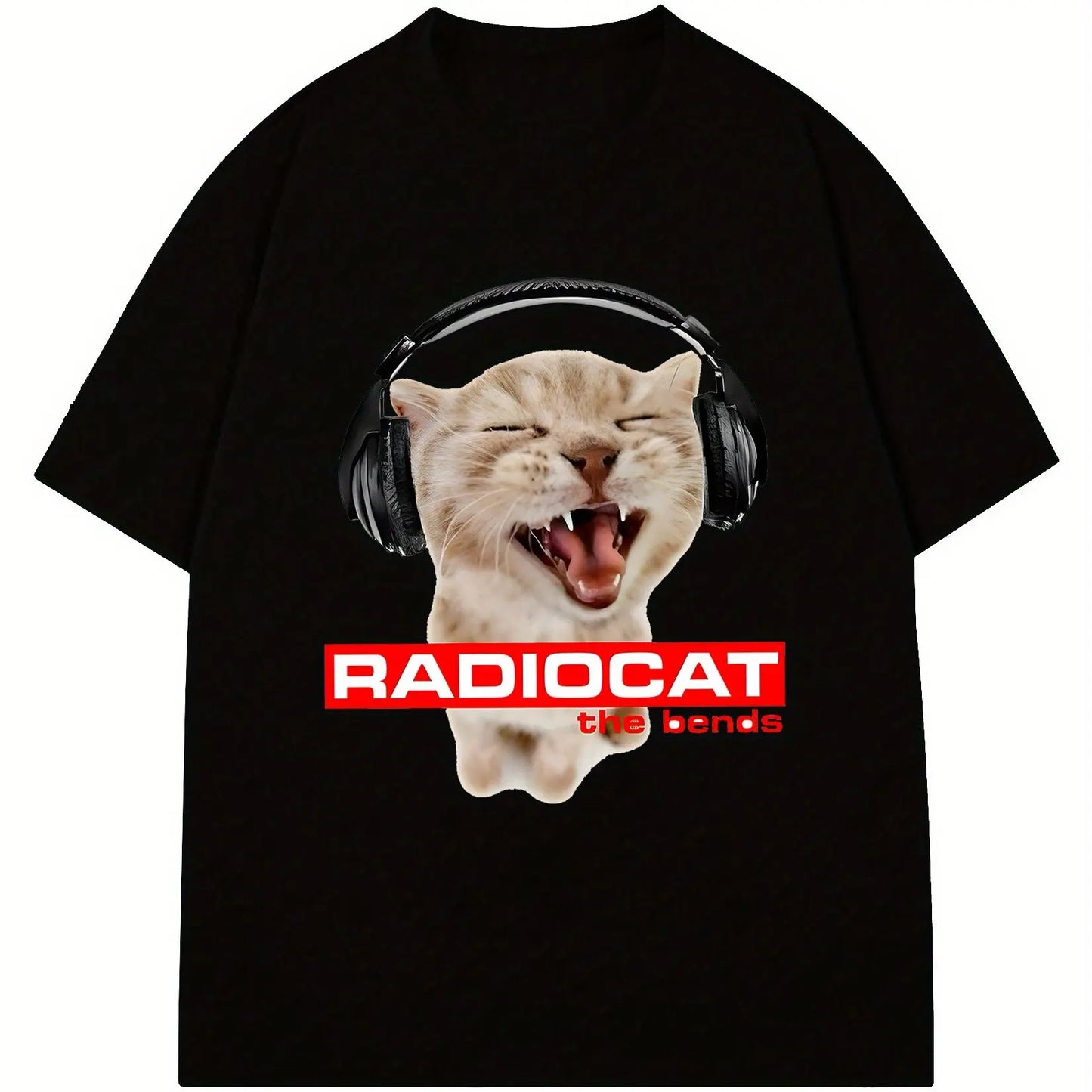 2025 Rare!! Radiohead Cat Album Cover T-shirt The Bends Concert Shirt Fan Gift Men's Top T-shirt Fashion Clothing Tee