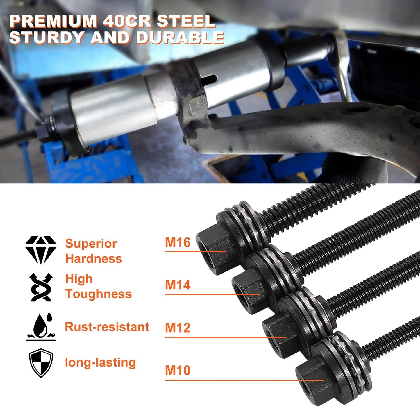 SucceBuy 26 PCS Pull Press Sleeve Kit Steel Bush Bearing Removal Installation Set Bush Removal Insertion Sleeve Tools with Case
