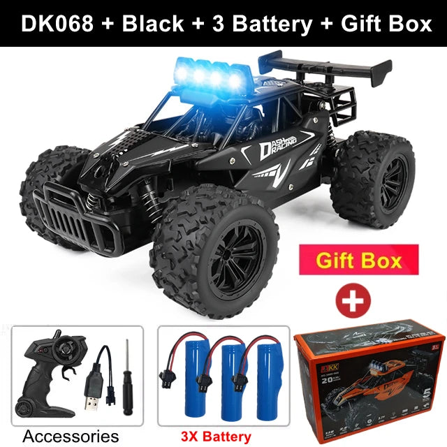 Remote Control Car RC Drift Racing 1:16 Vehicle Off Road Alloy 2.4G Radio High-Speed Trucks With LED Light Climbing Gift Kid Toy