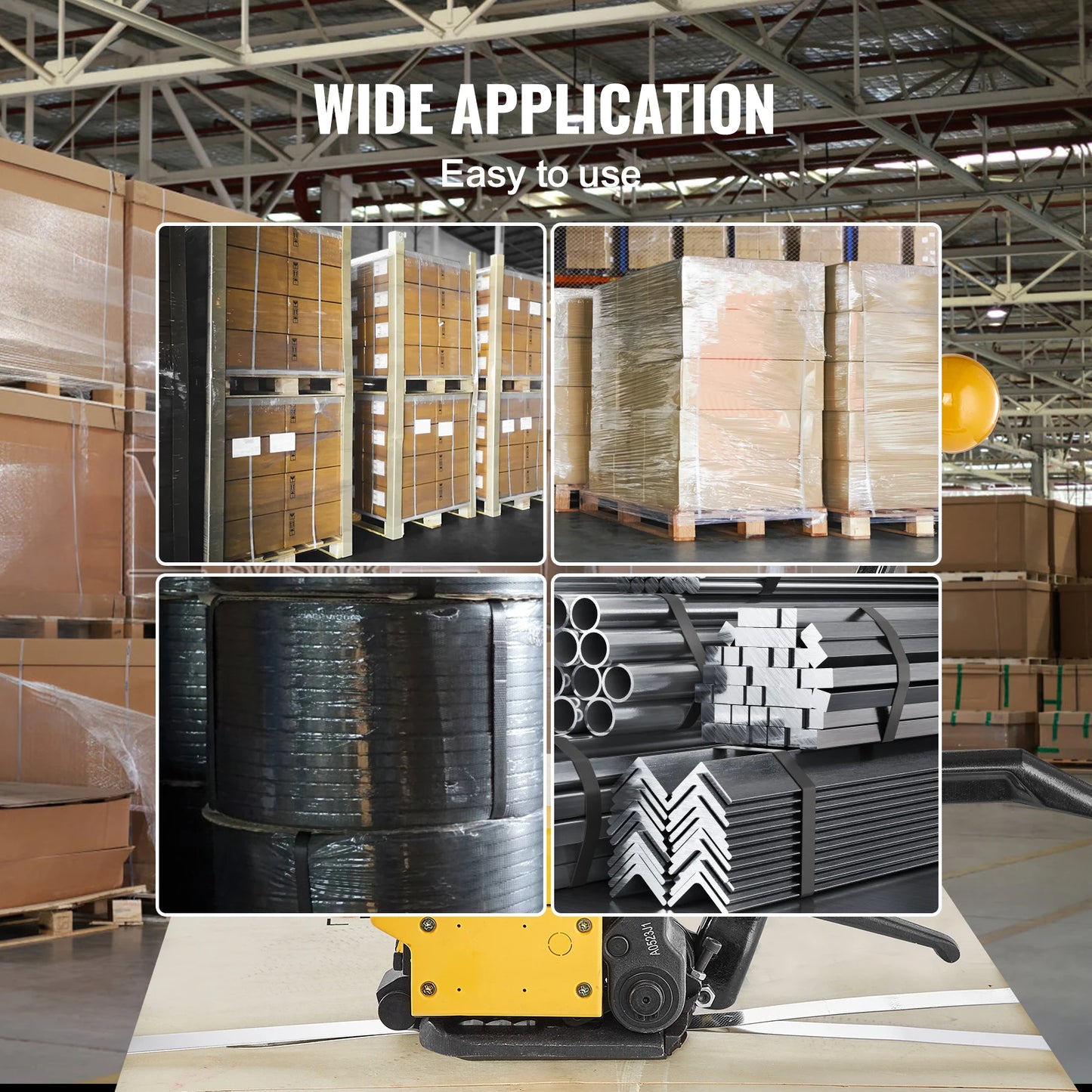 SucceBuy A333 Manual Sealless Steel Strapping Machine Bander Belt Packaging Binding Machinery Tool for 12.7-19mm Steel Strap