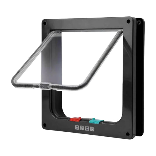 Cat Dogs Flap Doors Puppy Kitten Safety In&out Pet Door with 4 Way Security Lock Dog Cat Kitten Flap Door Weatherproof Cat Flap