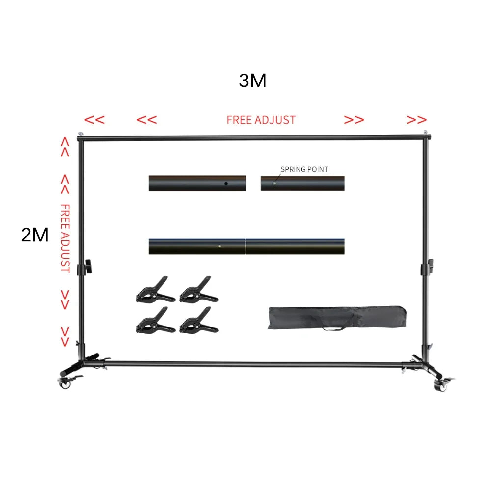 SH 2.4X3M Heavy Duty Background Stand Frame  Heavy Outdoor Heavy Wall Stable Photography Studio Background Party Wedding