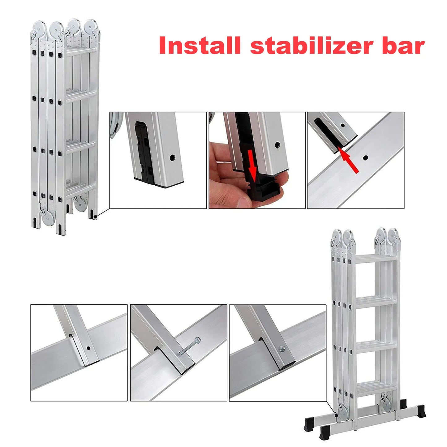 Multipurpose retractable step scaffold stairs aluminium telescopic extension ladder Collapsible Ladder Tall