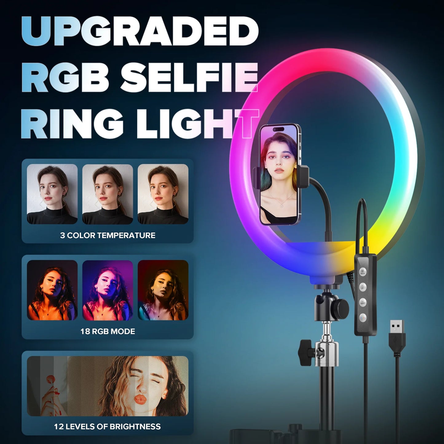 360 Degree Photo Booth with App Control and RGB Ring Light